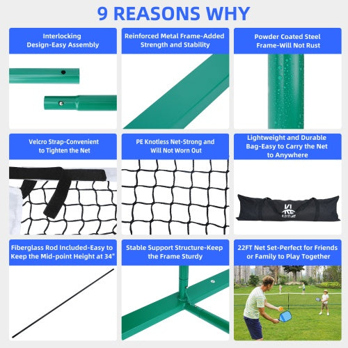 22 FT Pickleball Net