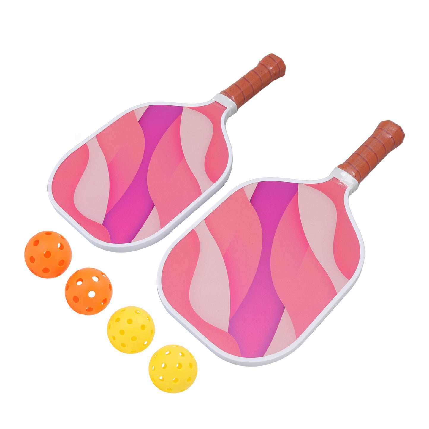 Pickleball Set Honeycomb Core Fiberglass Pickleball Paddle and Balls Set for Outdoor Gaming Competition
