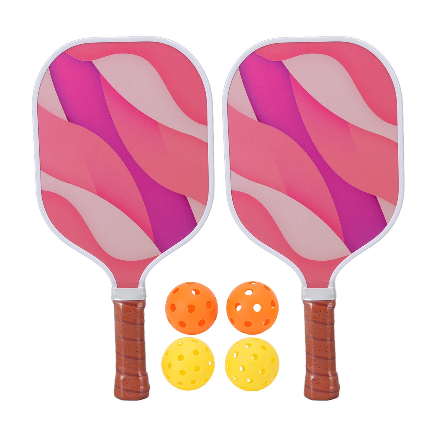 Pickleball Set Honeycomb Core Fiberglass Pickleball Paddle and Balls Set for Outdoor Gaming Competition