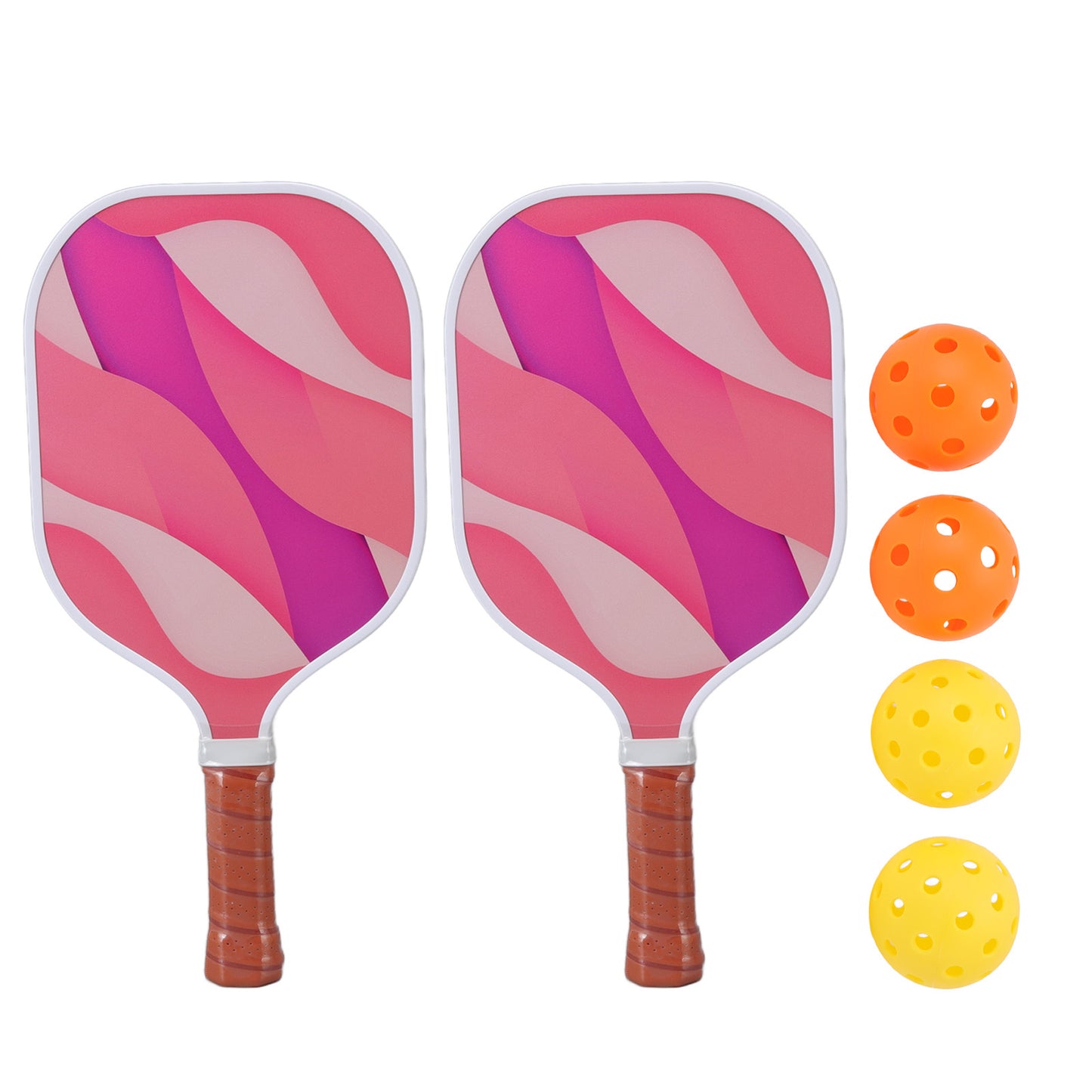 Pickleball Set Honeycomb Core Fiberglass Pickleball Paddle and Balls Set for Outdoor Gaming Competition